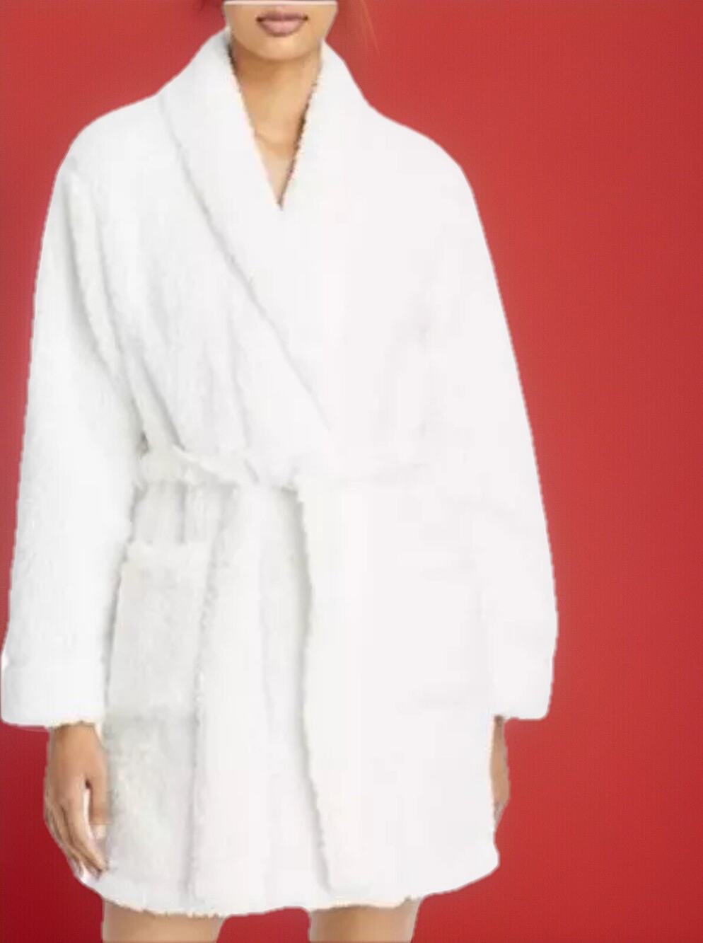 JOSIE BY NATORI Women's Plush Ivory Robe / Size L/XL/$68/ A Great Gift 🎁!